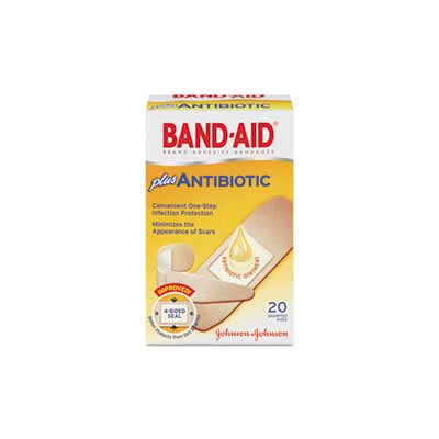 Antibiotic Adhesive Bandages, Assorted Sizes, 20 / Box