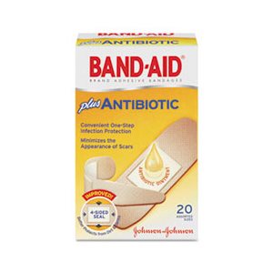 Antibiotic Adhesive Bandages, Assorted Sizes, 20 / Box