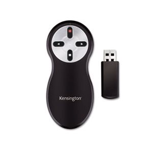 Wireless Presenter Remote with Red Laser Pointer, Class 2, Black / Silver