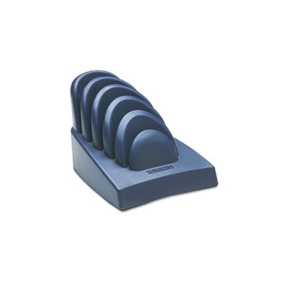 COPYHOLDER, InSight, Priority Puck, Five-Slot, Desktop, Plastic, Dark Blue / Gray