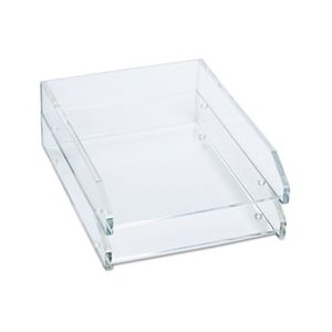 LETTER TRAY, Double, Two Tier, Acrylic, Clear