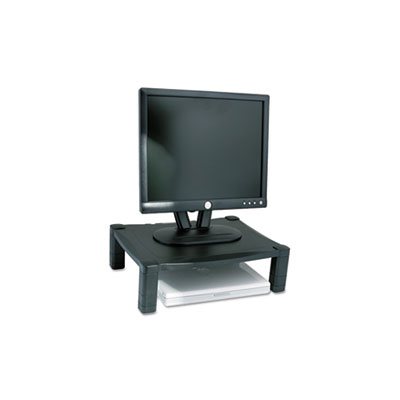 MONITOR STAND, Single Level, Height-Adjustable, 17" x 13.25" x 3" to 6.5", Black