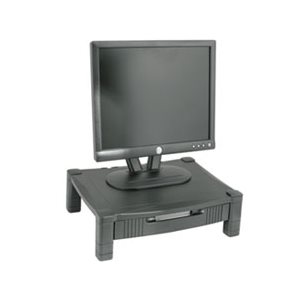 MONITOR STAND, Height-Adjustable, w /  Drawer, 17" x 13.25" x 3" to 6.5", Black