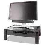 MONITOR STAND, Wide, Two-Level, w /  Drawer, Height-Adjustable, 20" x 13.25", Black