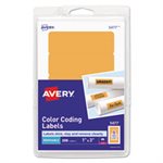 LABELS, COLOR-CODING, PRINTABLE, REMOVABLE, 1" x 3", NEON ORANGE, 200 / PK