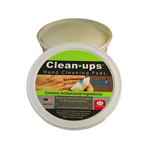 WIPES, Clean-Ups, Hand Cleaning Pads, Cloth, 3" dia, 60 / Tub