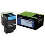 CARTRIDGE, TONER, LEXMARK, 70C10C0 (LEX-701C), 1000 Page-Yield, Cyan