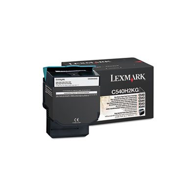 CARTRIDGE, TONER, LEXMARK, C540H2KG, High-Yield, 2500 Page-Yield, Black