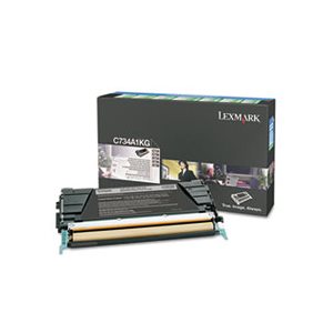 CARTRIDGE, TONER, LEXMARK, C734A1KG, Return Program, 8000 Page-Yield, Black