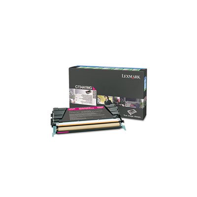 CARTRIDGE, TONER, LEXMARK, C734A1MG, Return Program, 6000 Page-Yield, Magenta