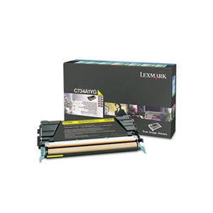 CARTRIDGE, TONER, LEXMARK, C734A1YG, Return Program, 6000 Page-Yield, Yellow