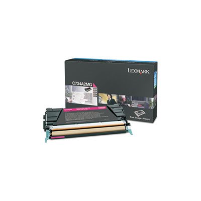 CARTRIDGE, TONER, LEXMARK, C734A2MG, 6000 Page-Yield, Magenta