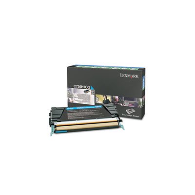 CARTRIDGE, TONER, LEXMARK, C736H1CG, High-Yield, 10000 Page-Yield, Cyan