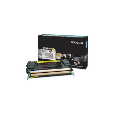 CARTRIDGE, TONER, LEXMARK, C748H1YG, High-Yield, 10000 Page-Yield, Yellow, TAA Compliant