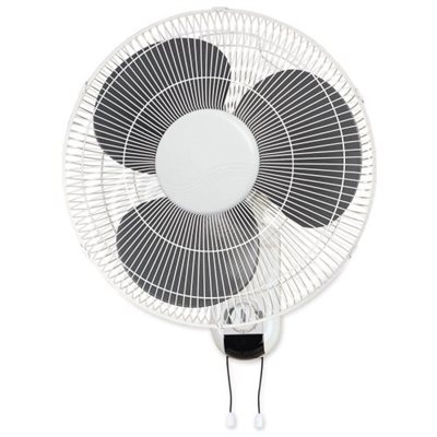 FAN, LORELL, WALL MOUNT, OSCILLATING, PULL-CHAIN, 3-SPEED, 16"