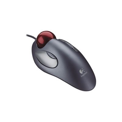 MOUSE, MARBLE, Trackman, Four-Button, Programmable, Dark Gray