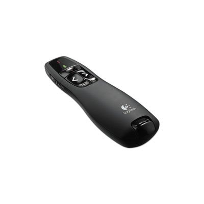 Wireless Presenter,  w /  Laser Pointer, LOGITECH R400, 50ft Projection, Matte Black