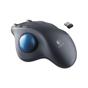 MOUSE, WIRELESS, TRACKBALL, LOGITECH M570, Four Buttons, Scroll, Black / Blue