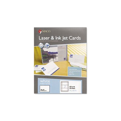 CARDS, INDEX, Unruled, Microperforated, Laser / Ink Jet,  3" x 5", White, 150 / Box