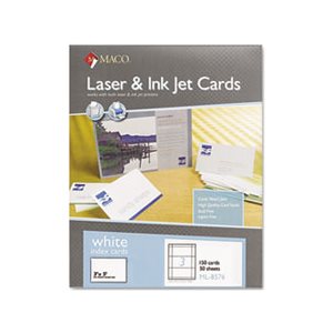 CARDS, INDEX, Unruled, Microperforated, Laser / Ink Jet,  3" x 5", White, 150 / Box