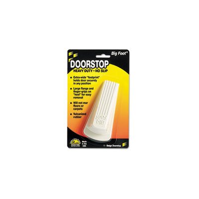 DOORSTOP, Big Foot, No Slip, Rubber Wedge, 2.25"w x 4.75"d x 1.25"h, Beige