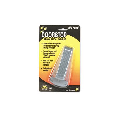 DOORSTOP, Big Foot, No Slip, Rubber Wedge, 2.25"w x 4.75"d x 1.25"h, Gray