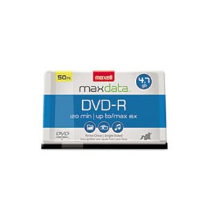 DVD-R Discs, MAXELL, 4.7GB, 16x, Spindle, Gold, 50 / Pack