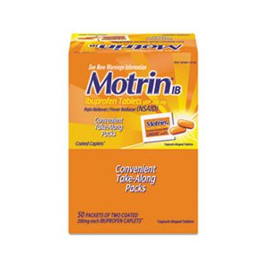 PAIN RELIEVER, Ibuprofen Tablets, MOTRIN IB, Two-Pack, 50 Packs / Box