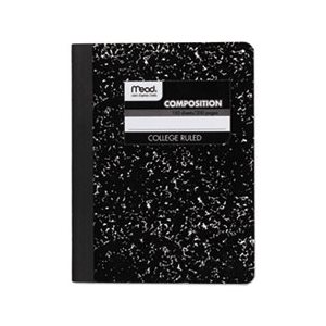 NOTEBOOK, Composition Book, College Rule, 9.75" x 7.5", White, 100 Sheets