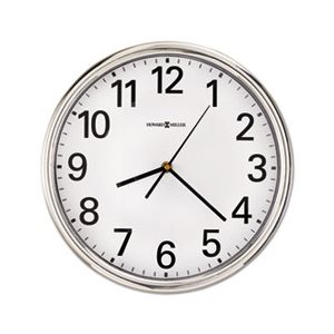 CLOCK, WALL, Hamilton, 12", Silver, 1 AA