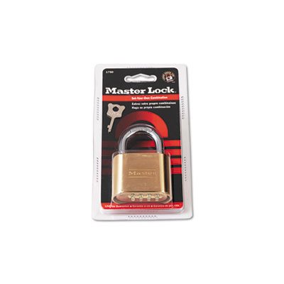 PADLOCK, COMBINATION,  Resettable, 2" Wide, Brass