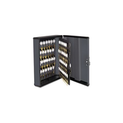 KEY CABINET, Security, 90-Key, Steel, Charcoal Gray, 12" x 4.25" x 14.75"