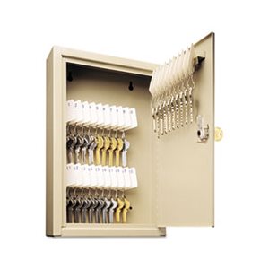 KEY CABINET, Uni-Tag, 30-Key, Steel, Sand, 8" x 2.625" x 12.125"