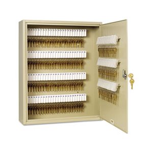 KEY CABINET, Uni-Tag, 200-Key, Steel, Sand, 16.5" x 4.875" x 20.125"