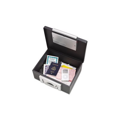 Electronic Cash Box, 12-7 / 8 x 11-1 / 8 x 6-1 / 4, Combination Lock, Black