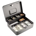 CASH BOX, Tiered, w / Bill Weights, Cam Key Lock, Charcoal
