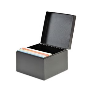 Index Card File, 500 CAPACITY, 4" x 6" Cards, Black