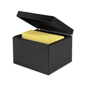 Index Card File, w /  Follow Block, 900 CAPACITY, 6" x 9" Cards, Black