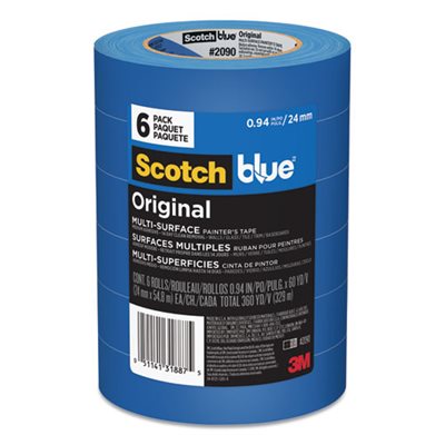 PAINTER'S TAPE, .94" x 60YDS, 3" CORE, BLUE, 6 / PACK