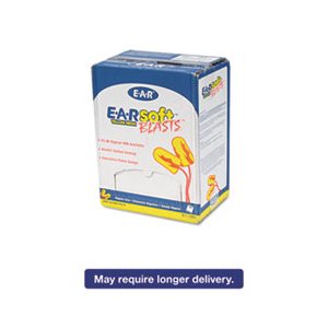 EARPLUGS, E·A·Rsoft Blasts, Corded, Foam, Yellow Neon, 200 Pairs