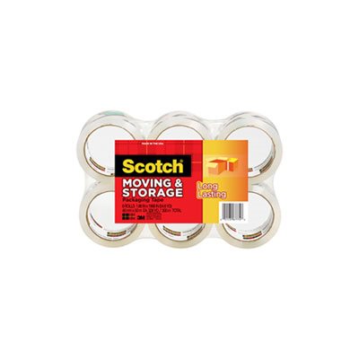 TAPE, PACKAGING, SCOTCH, Moving & Storage, 1.88" x 54.6yds, 3" Core, Clear, 6 Rolls / Pack