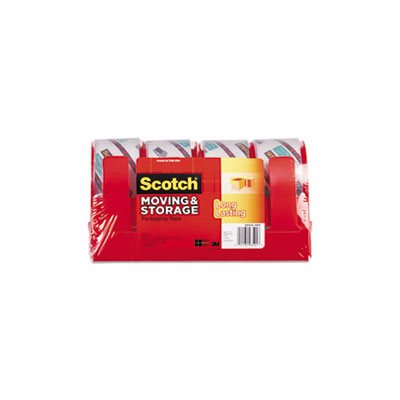 TAPE, PACKAGING, SCOTCH, Moving & Storage, 1.88" x 38.2yds, 3" Core, Clear, 4 Rolls / Pack