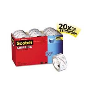 TAPE, PACKAGING, SCOTCH, 3850, Heavy-Duty, Cabinet Pack, 1.88" x 54.6yds, 3" Core, 18 / Pack