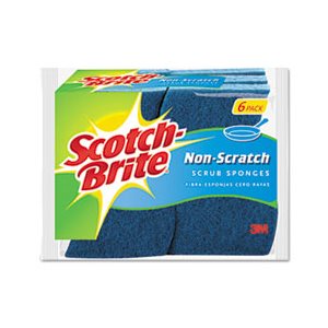 SCRUB SPONGE, Non-Scratch, Multi-Purpose, 4.4" x 2.6", Blue, 6 / Pack