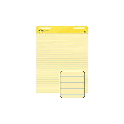 EASEL PADS, Self-Stick, Ruled, 25" x 30", Yellow, 2 - 30 Sheet Pads / Carton