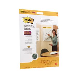 EASEL PAD, WALL, Self-Stick, Unruled, 20" x 23", White, 20 Sheets, 4 Pads / Carton