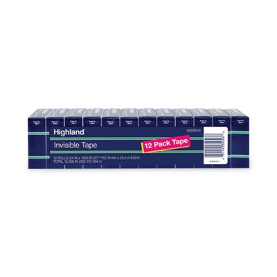 TAPE, HIGHLAND PERMANENT MENDING 3 / 4 X 1000 CLEAR PK12