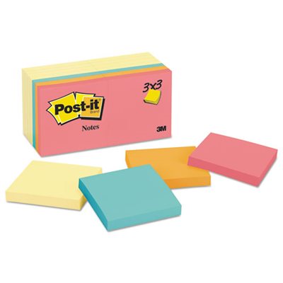 POST-IT NOTES, Pads, Value Pack, 3" x 3", Canary Yellow / Cape Town, 100-Sheet, 14 Pads