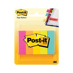 POST-IT NOTES, Page Flag Markers, ETS, Assorted Brights, 100 FLAGS / Pad, 5 / Pack