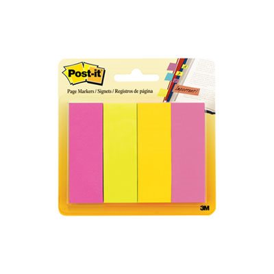 POST-IT NOTES, Page Flag Markers, Assorted Brights, 50 Strips / Pad, 4 / Pack